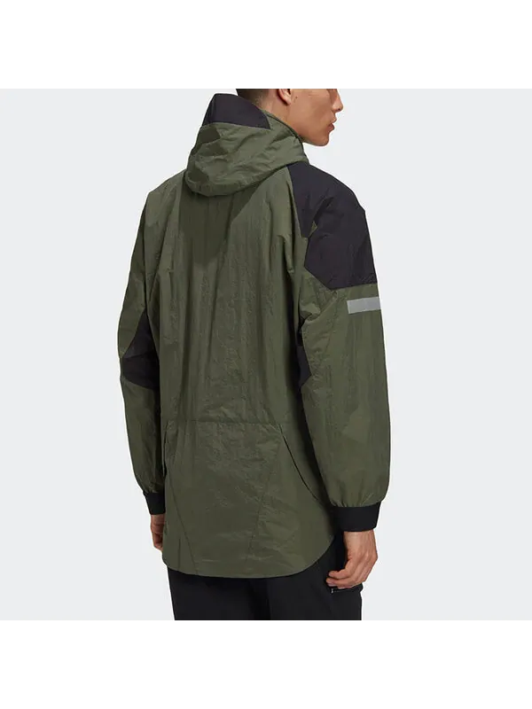 Куртка adidas originals Adv Fz Wb Zipper hooded track Jacket Basic Green — изображение 4 из 4, зеленый