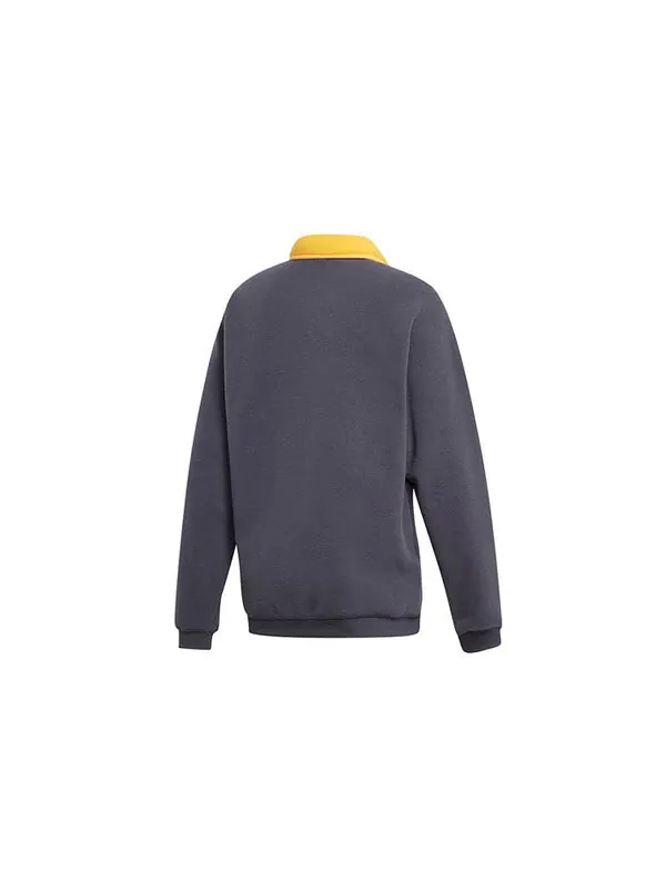 Толстовка originals adv block fle colorblock half zipper casual sports gray Adidas — изображение 2 из 4, серый