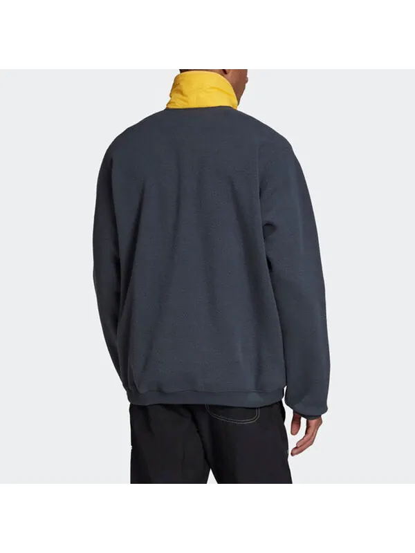 Толстовка originals adv block fle colorblock half zipper casual sports gray Adidas — изображение 4 из 4, серый
