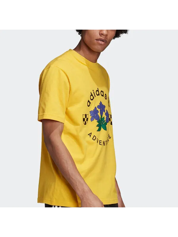 Футболка adidas originals adventure T-shirt 'Yellow' — изображение 4 из 4, желтый