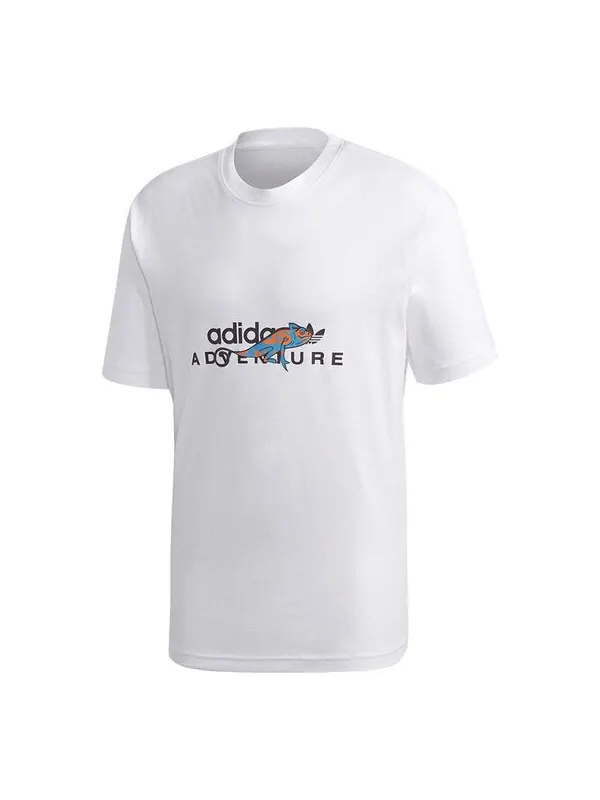 Футболка originals adv graphic tee alphabet printing sports short sleeve white Adidas — изображение 1 из 4, белый