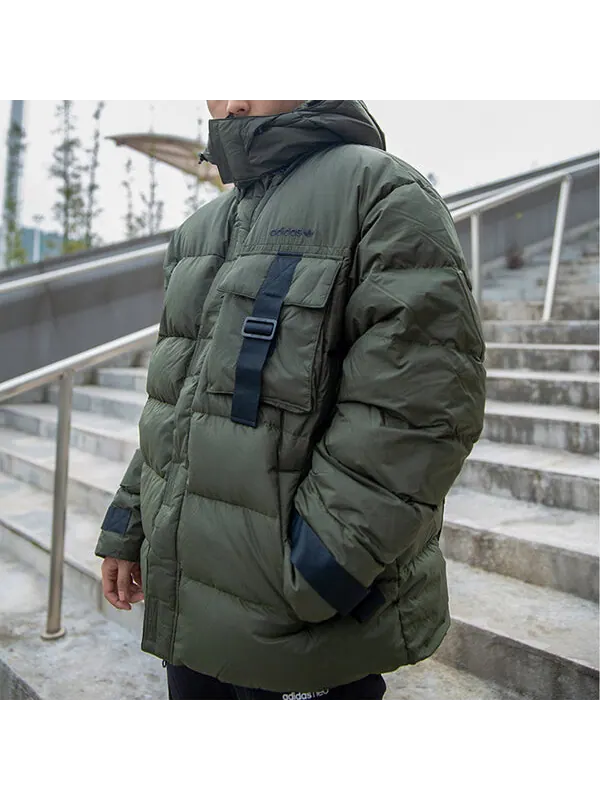 Пуховик adidas originals Utility Duck Down Winter Jacket Green — изображение 3 из 4, зеленый