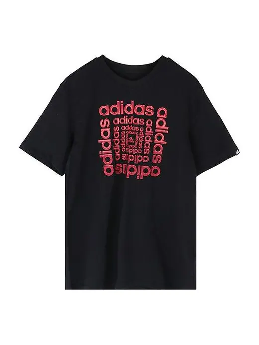 Футболка adidas HYPRRL DMSN T Letter Logo Sports Breathable Short-sleeve Tee Men Black — изображение 1 из 5, черный