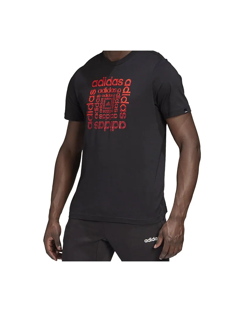 Футболка adidas HYPRRL DMSN T Letter Logo Sports Breathable Short-sleeve Tee Men Black — изображение 3 из 5, черный