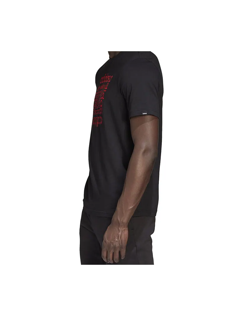 Футболка adidas HYPRRL DMSN T Letter Logo Sports Breathable Short-sleeve Tee Men Black — изображение 5 из 5, черный