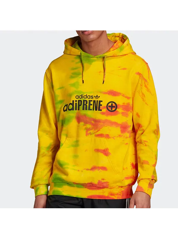 Толстовка adidas originals logo Printing Tie Dye Yellow — изображение 3 из 4, желтый