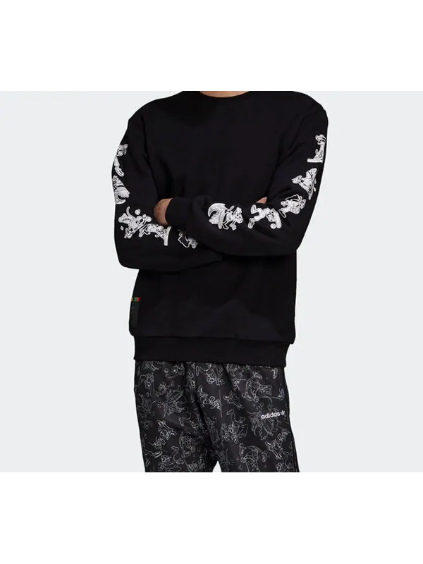Толстовка adidas x Disney Goofy Crew Crossover Pullover Black — изображение 3 из 4, черный