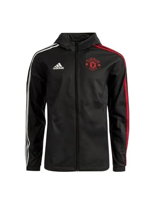Куртка adidas Manchester United Soccer/Football Sports Jacket Black — изображение 1 из 4, черный