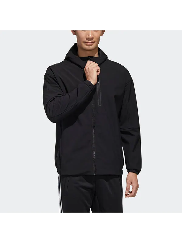 Куртка adidas M Mh Wrm Wd Jkt Solid Color Fleece Lined Stay Warm Hooded Jacket Black — изображение 3 из 4, черный