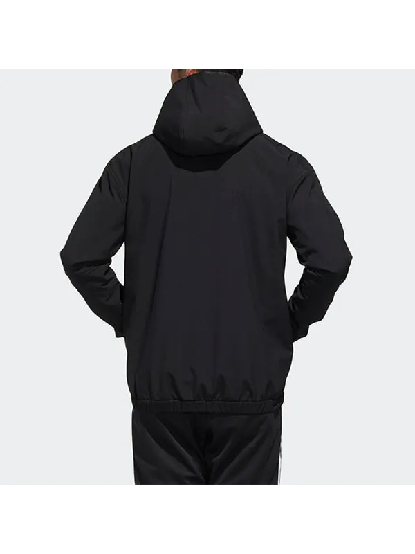 Куртка adidas M Mh Wrm Wd Jkt Solid Color Fleece Lined Stay Warm Hooded Jacket Black — изображение 4 из 4, черный