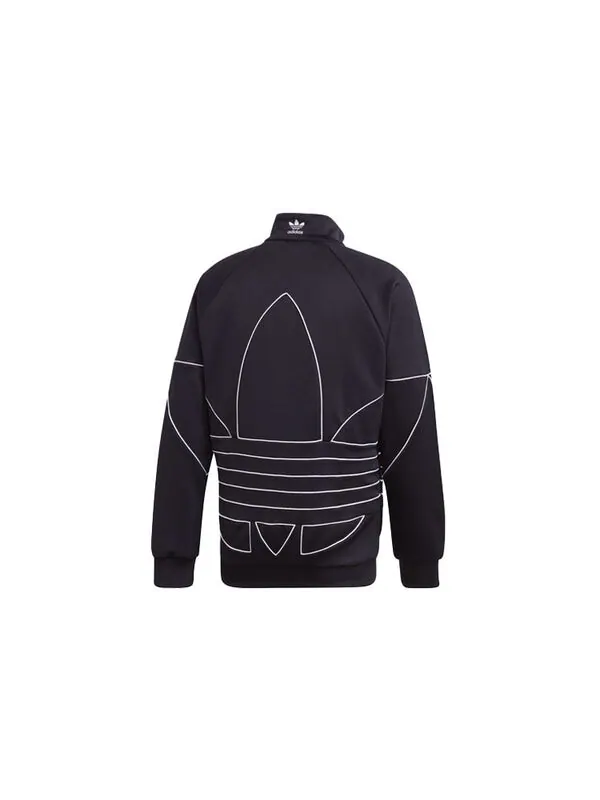 Куртка adidas originals Large Stand Collar Casual Sports Jacket Black — изображение 2 из 4, черный
