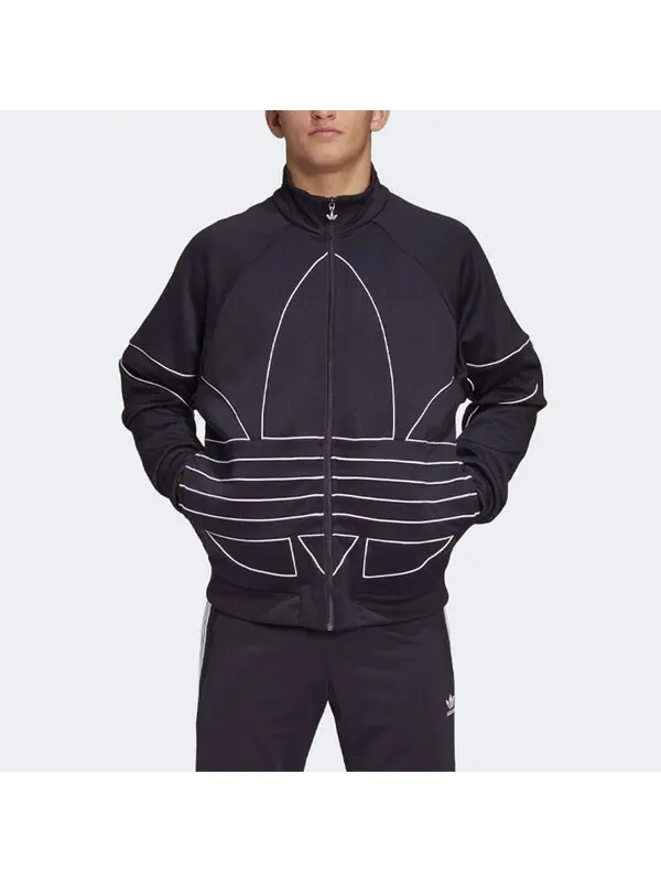 Куртка adidas originals Large Stand Collar Casual Sports Jacket Black — изображение 3 из 4, черный
