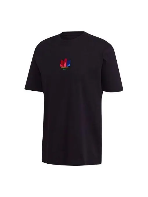 Футболка adidas originals 3d Trefoil Tee Casual Logo Round Neck Short Sleeve Black — изображение 1 из 4, черный