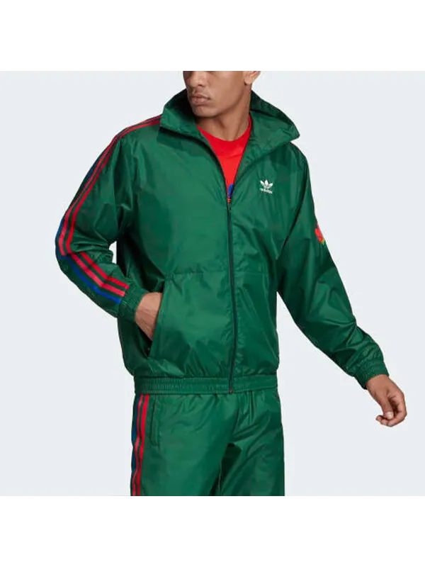 Куртка originals sports jacket green Adidas — изображение 3 из 4, темный зеленый