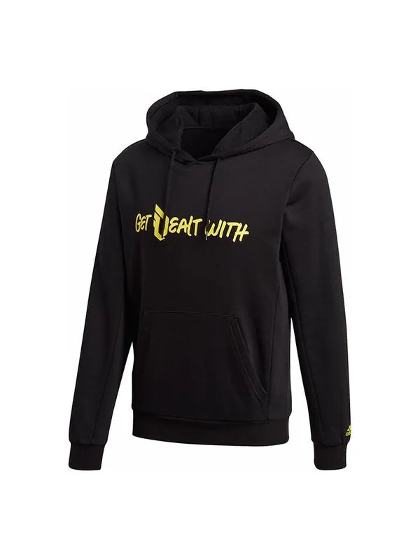 Толстовка adidas Alphabet Printing Basketball Sports Pullover Black — изображение 1 из 4, черный