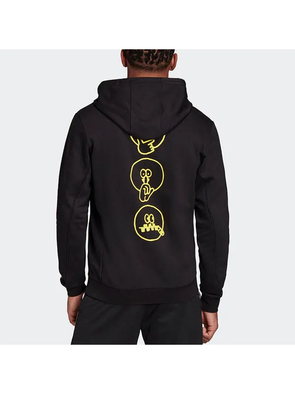 Толстовка adidas Alphabet Printing Basketball Sports Pullover Black — изображение 4 из 4, черный