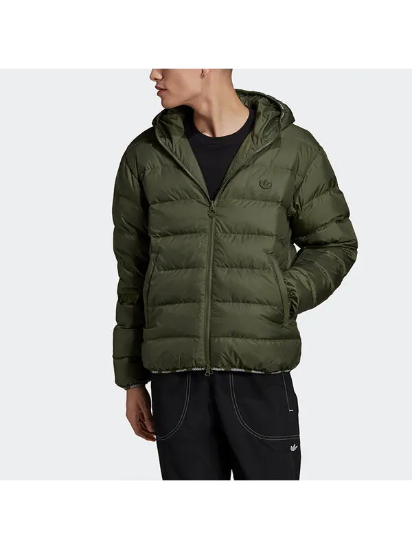 Пуховик adidas originals Back Large logo Reversible Sports Outdoor Stay Warm Down Jacket Basic Green — изображение 4 из 4