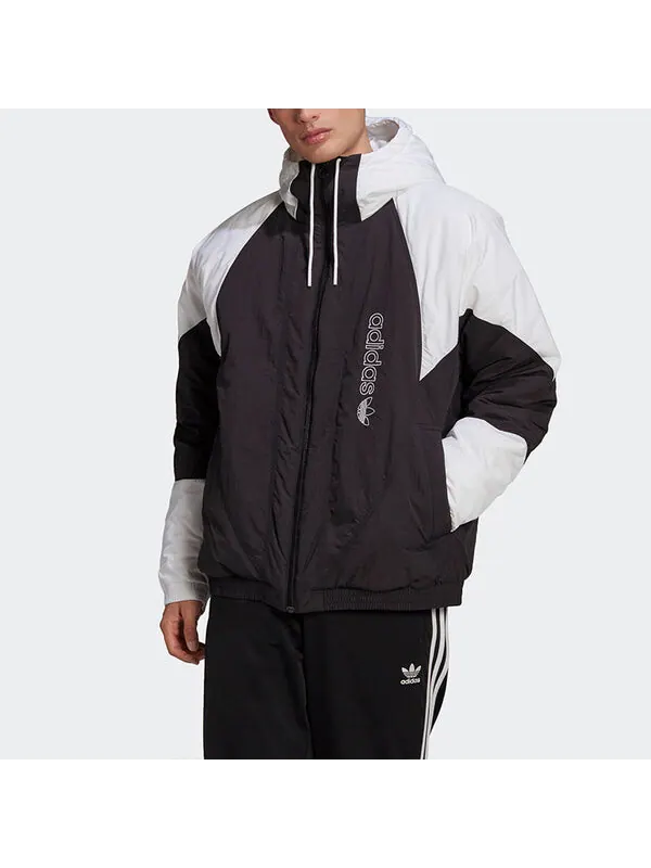 Куртка adidas originals Padded Adicolor Stay Warm Colorblock Sports Hooded Padded Jacket Black — изображение 3 из 4, черный