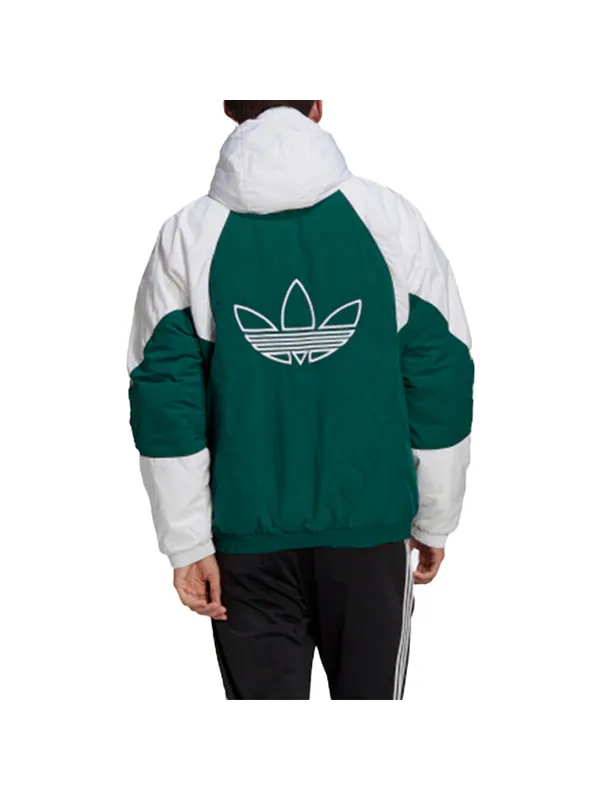 Куртка retro sports splicing jacket green Adidas — изображение 4 из 4, зеленый