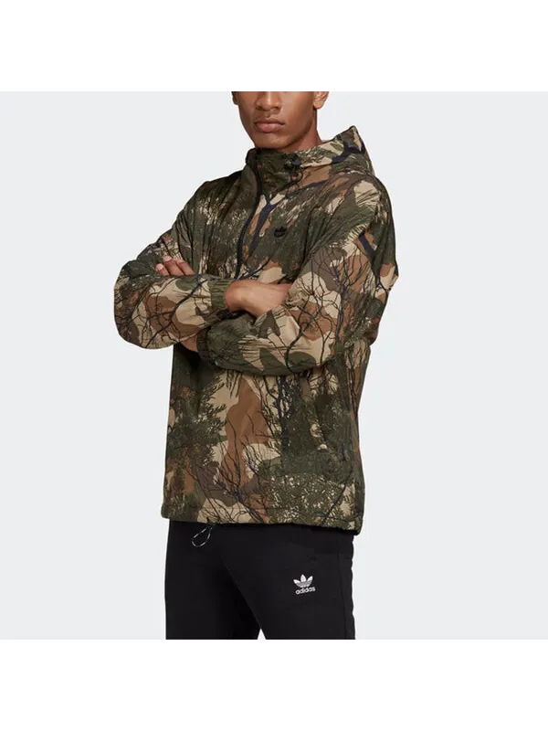 Куртка adidas originals Half Zipper Pullover Hooded Jacket Camouflage — изображение 3 из 4, камуфляж
