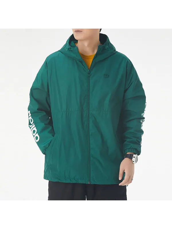 Куртка adidas originals Regen Wbreaker Windproof Hooded Jacket Green — изображение 3 из 4, зеленый