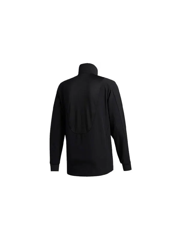 Куртка adidas Cool Touch Jkt Training Sports Stripe Stand Collar Logo Jacket Black — изображение 2 из 4, черный