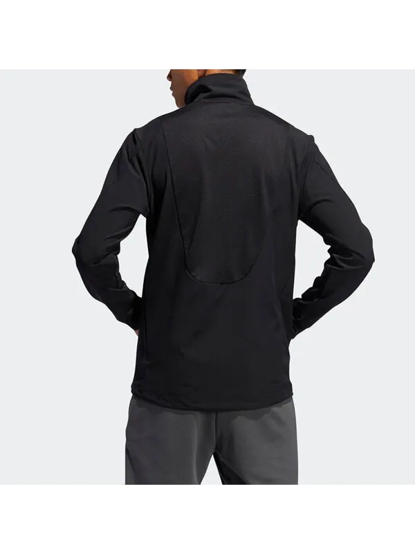 Куртка adidas Cool Touch Jkt Training Sports Stripe Stand Collar Logo Jacket Black — изображение 4 из 4, черный