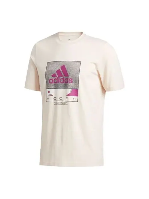 Футболка athleisure casual sports printing round neck short sleeve pink Adidas — изображение 1 из 4, розовый