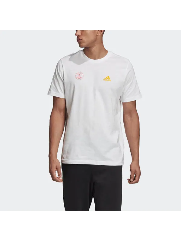 Футболка snack photo tee alphabet logo round neck short sleeve white Adidas — изображение 3 из 4, белый