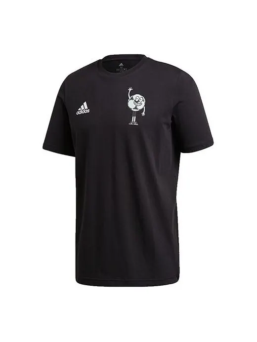 Футболка lil stripe nmbr футбол футбольный принт короткий рукав Adidas — изображение 1 из 4, черный