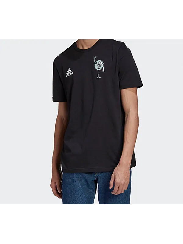 Футболка lil stripe nmbr футбол футбольный принт короткий рукав Adidas — изображение 3 из 4, черный