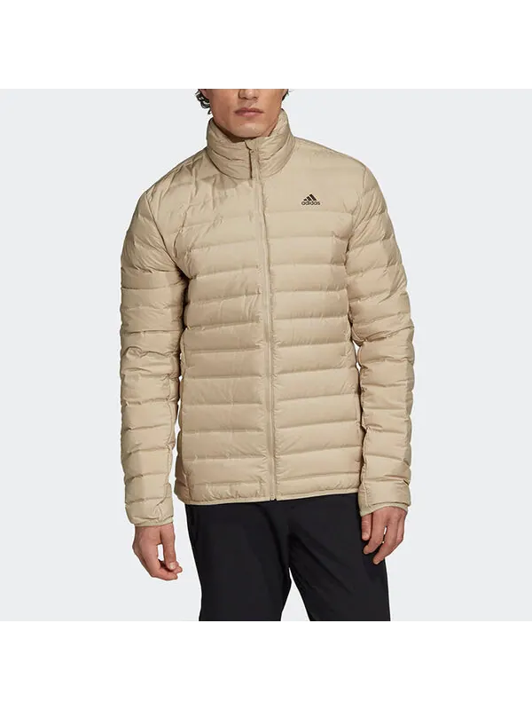 Пуховик adidas Windproof And Warm Sports Stand Collar Down Jacket Men's Khaki — изображение 3 из 4, хаки
