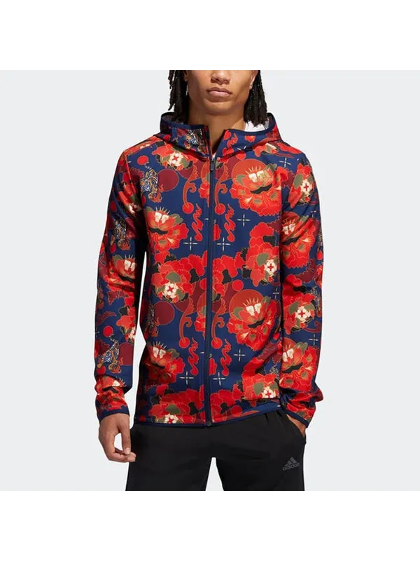 Куртка adidas Otr Jkt CNY M Series Zipper hooded Running Jacket Red — изображение 3 из 4, красный