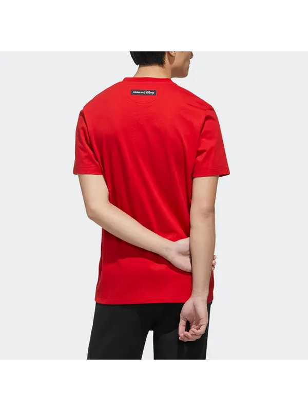 Футболка neo x disney crossover m dsny cny tee disney mickey mouse pattern sports short sleeve red Adidas, красный