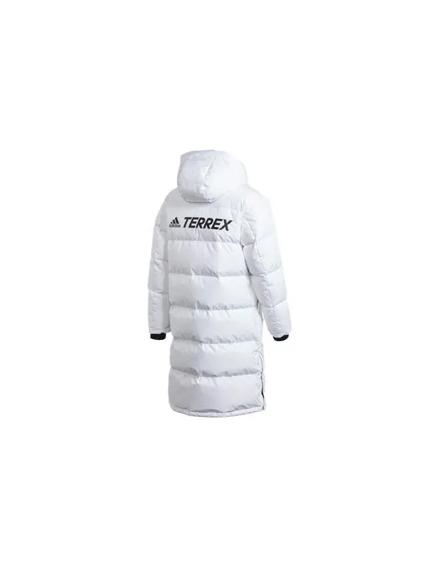Пуховик adidas Outdoor Casual Sports hooded down Jacket Couple Style White — изображение 2 из 4, белый