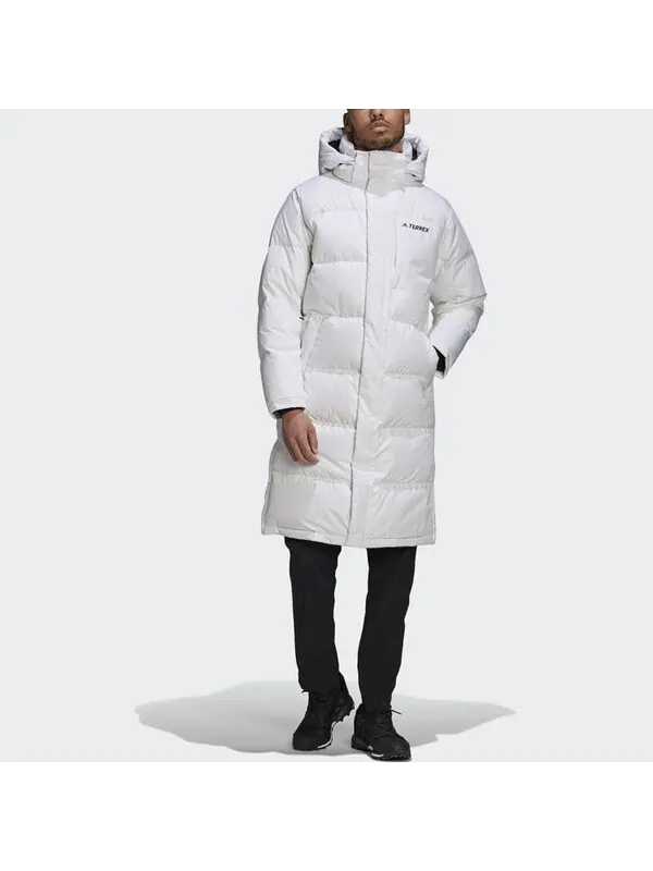 Пуховик adidas Outdoor Casual Sports hooded down Jacket Couple Style White — изображение 3 из 4, белый