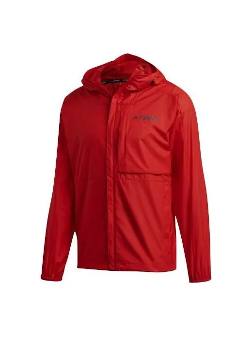 Куртка adidas Casual Sports hooded Long Sleeves Jacket Red — изображение 1 из 4, светлый красный