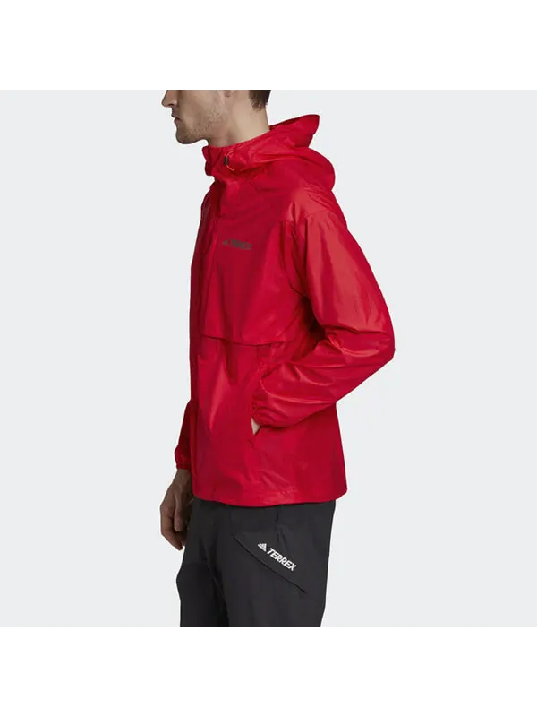 Куртка adidas Casual Sports hooded Long Sleeves Jacket Red — изображение 4 из 4, светлый красный