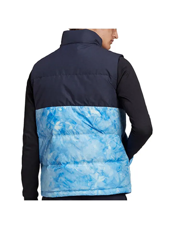 Пуховик adidas Stand Collar Leisure Sports Windproof Warm Down Vest Men Hide Blue — изображение 4 из 4, синий