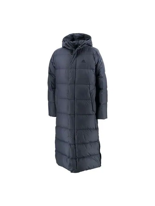 Пуховик adidas Sports Windproof Stay Warm hooded down Jacket Blue — изображение 1 из 4, синий