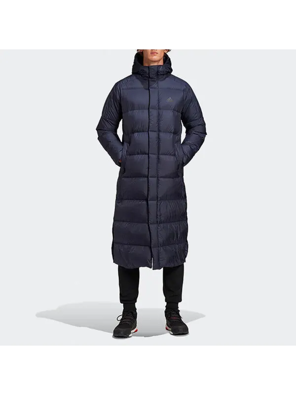 Пуховик adidas Sports Windproof Stay Warm hooded down Jacket Blue — изображение 4 из 4, синий