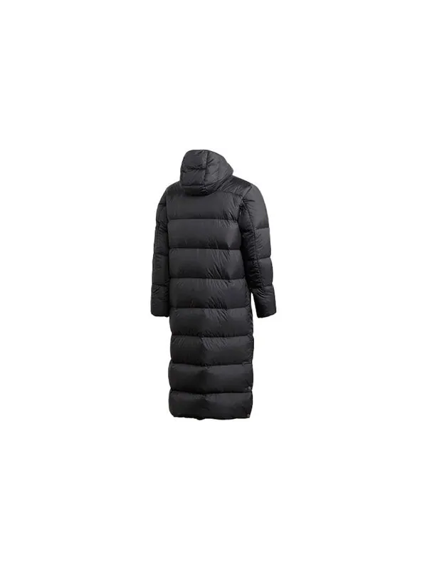 Пуховик adidas Windproof Stay Warm hooded mid-length Down Jacket Black — изображение 2 из 4, черный