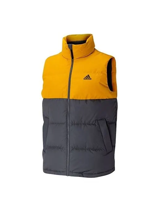 Пуховик adidas Down Vest Outdoor protection against cold Stay Warm Stand Collar Sports Yellow Black — изображение 1 из 4