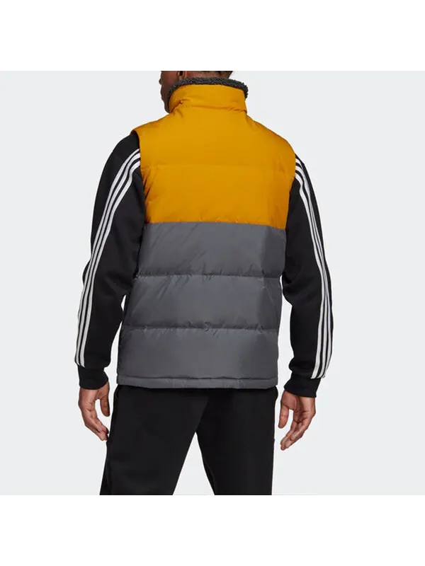 Пуховик adidas Down Vest Outdoor protection against cold Stay Warm Stand Collar Sports Yellow Black — изображение 4 из 4