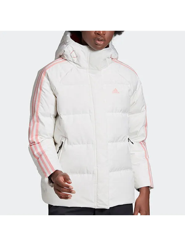Пуховик (WMNS) adidas Puff Down Jkt Sports Down Jacket White — изображение 3 из 4, белый