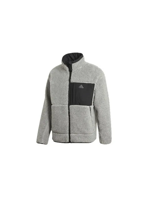 Куртка reversible boa padded jacket 'black grey' Adidas — изображение 3 из 4, серый/черный