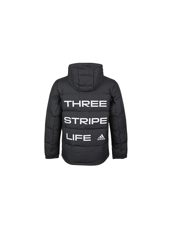 Пуховик adidas Casual Sports Stay Warm hooded down Jacket Black — изображение 2 из 2, черный