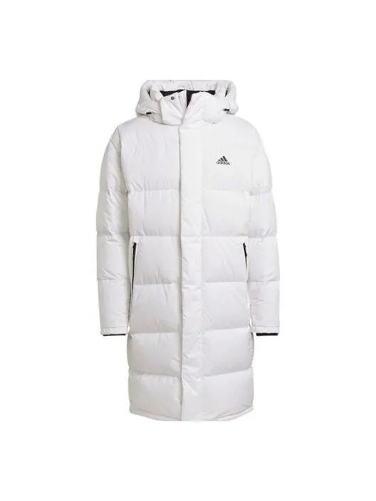 Пуховик adidas Puffy Long Co Hooded Down Jacket Men's White — изображение 1 из 4, белый