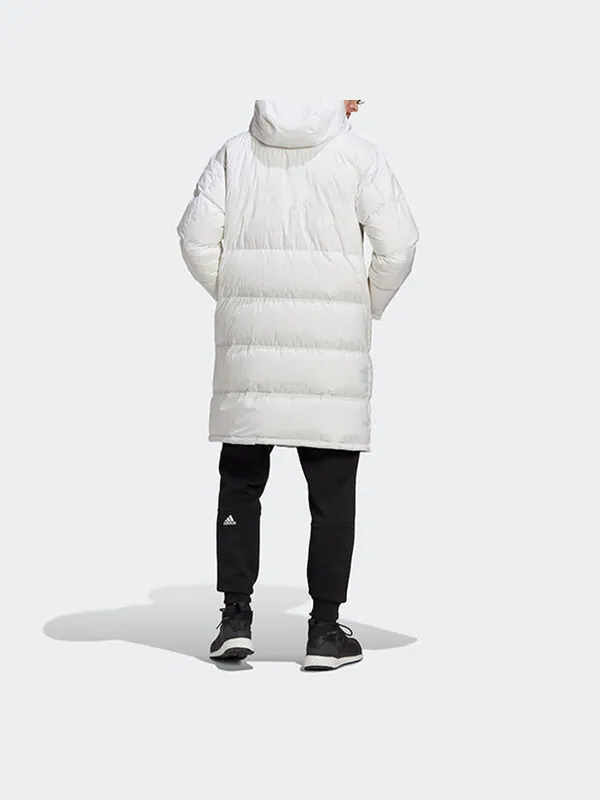 Пуховик adidas Puffy Long Co Hooded Down Jacket Men's White — изображение 3 из 4, белый