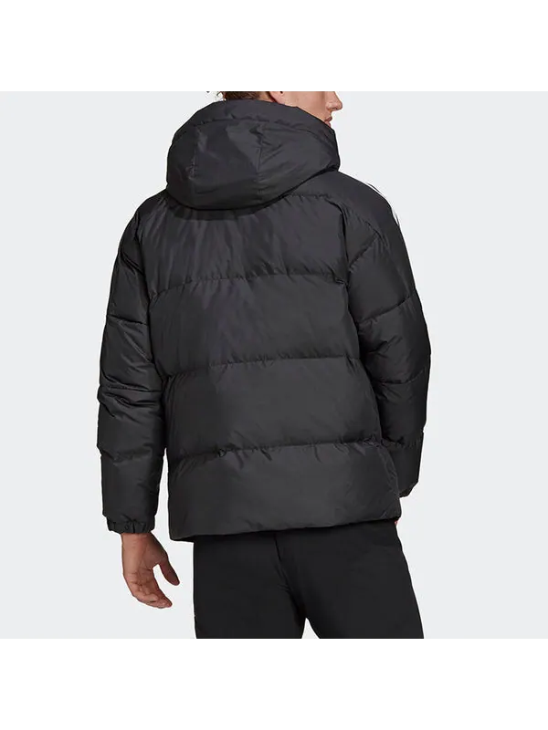 Пуховик adidas 3st Puff Down J Stay Warm Sports hooded down Jacket Black — изображение 4 из 4, черный
